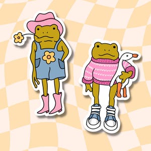 Sticker kikker || Stickers || Zomerstickers || Sticker Esthetisch || Laptopsticker || Waterdicht || Bloemen ||