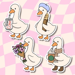 Cute Goose Sticker Set – Waterproof Vinyl Laptop Decals