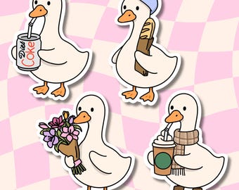 Niedliche Gans-Aufkleber - Wasserfeste Vinyl-Laptopaufkleber