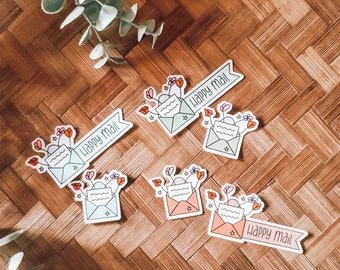 Happy Mail Stickers || Small Business Stickers || Packaging Stickers || Envelope Stickers || Stickers ||