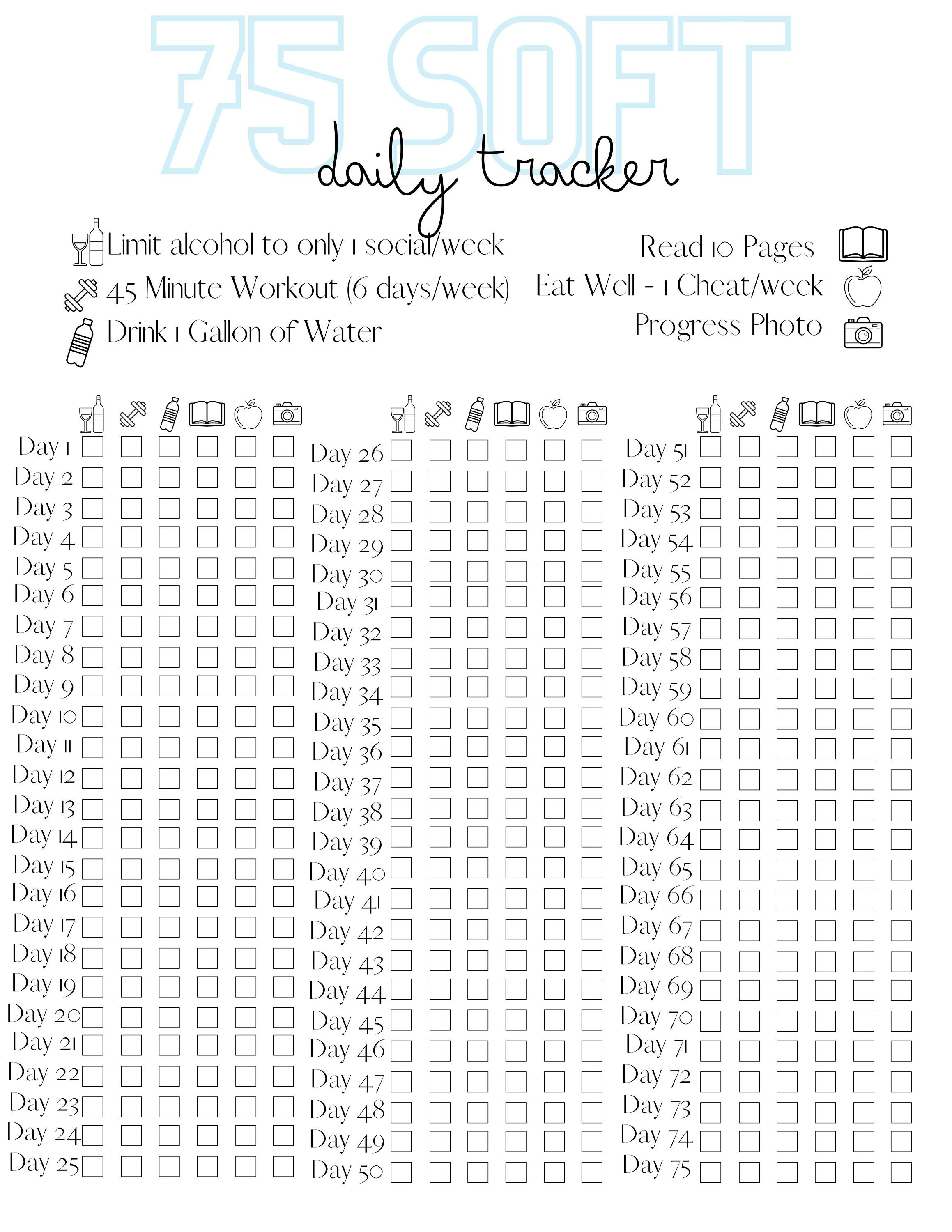 75 Soft Challenge Printable Tracker Etsy 75 Soft Challenge Printable Tracker Etsy