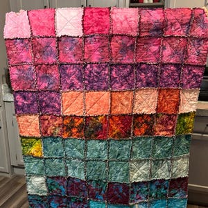 Colorful Batik Rag Quilt - Etsy