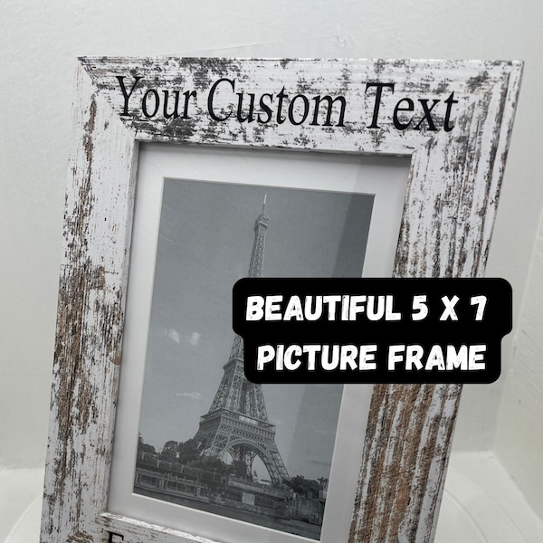 Personalized Rustic White 5x7  Picture Frame. A perfect gift for friends family and loved ones! 5x7 White Rustic Picture Frame!