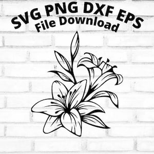 Casa Blanca Lily SVG File, EPS File, DXF File & Png File Download