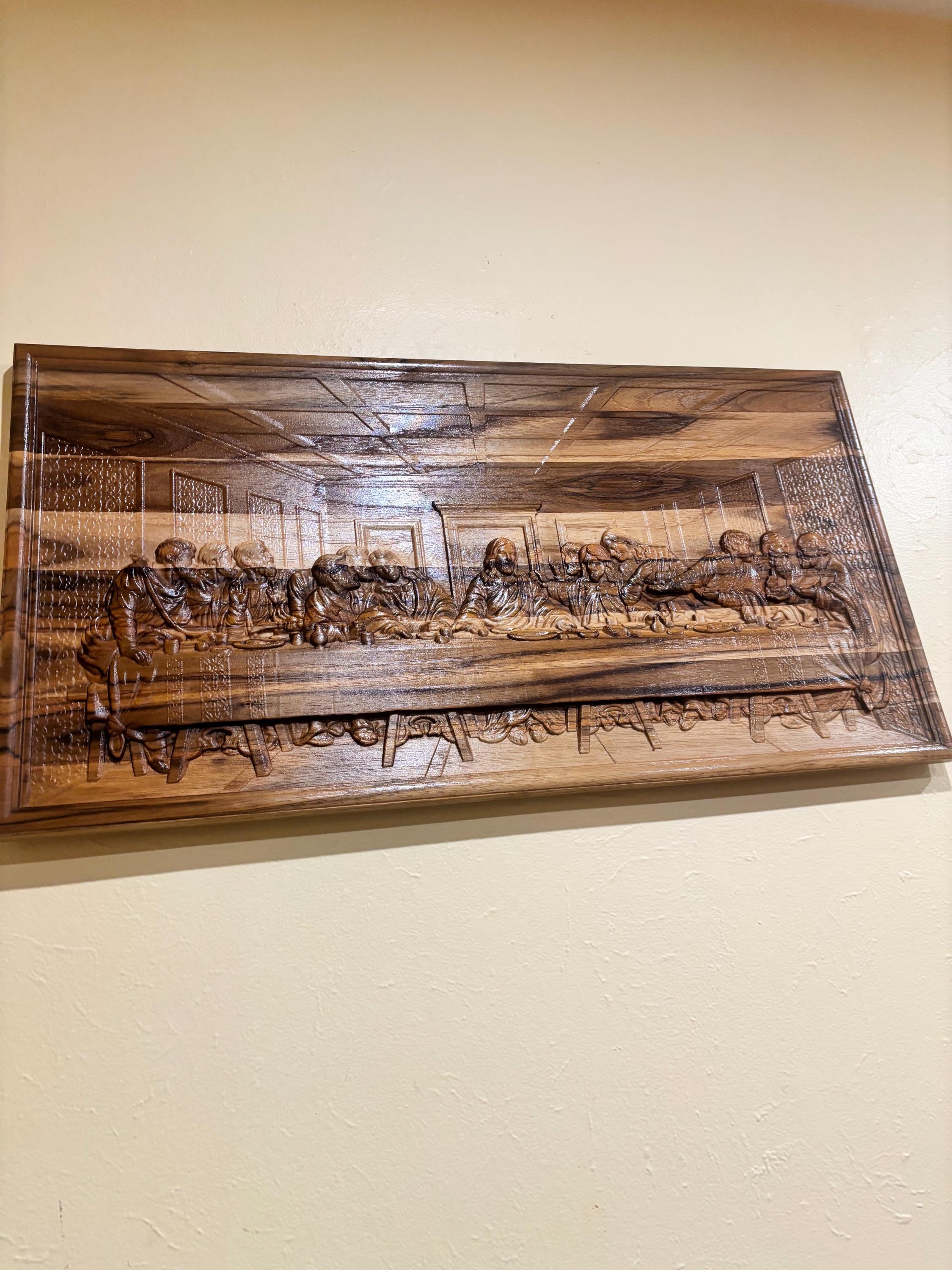 Last Supper Wooden Wall Art – Hand Finished Wooden Christian Decor ... - Hand Finished Wood Decor
