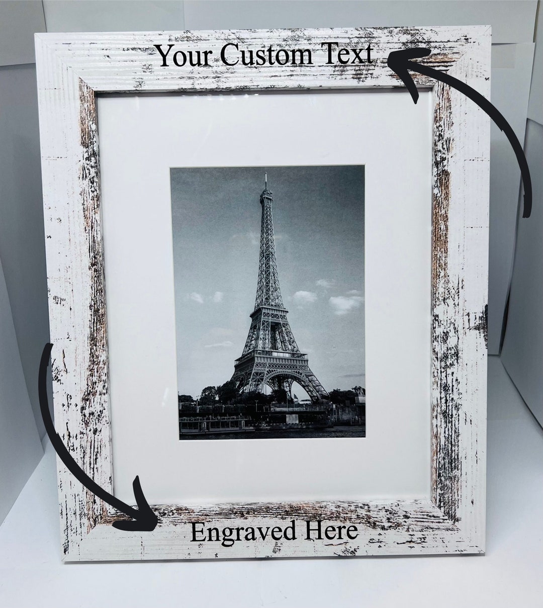 Personalized Rustic White 8x10 Picture Frame. A Perfect Gift for Friends Family and Loved Ones