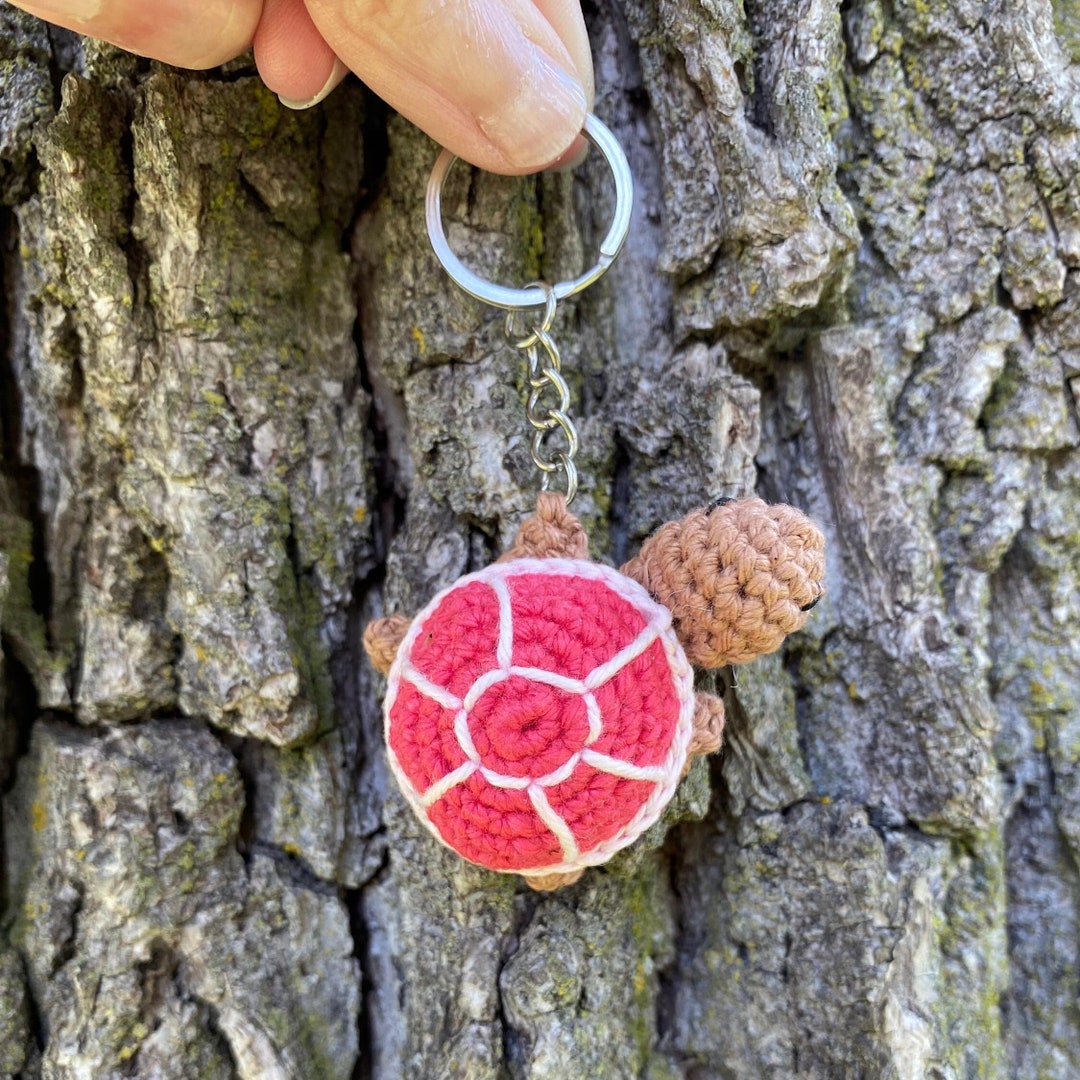 Pink Turtle Keychain, Crochet Turtle Key Ring - Etsy