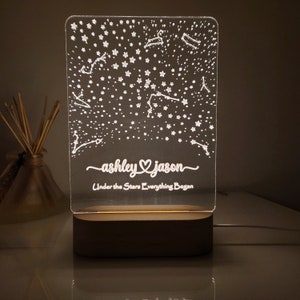 Anniversary Gift for Couples, Valentine's Day Gift, Personalized Night Lamp with Star Map, Constellation Map, Gift for Him/Her