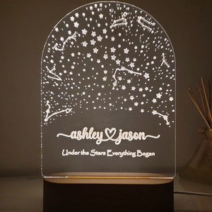 Carte des constellations, lampe de nuit personnalisée avec carte des étoiles, cadeau de Noël, cadeau d'anniversaire pour les couples, cadeau pour lui/elle
