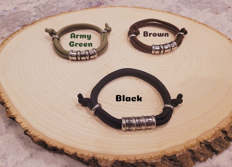 Personalized Leather Bracelet with Custom Charm, Father's Day Gift, Bracelet with Named Charm, Birthday Gift, Anniversary/Groomsman Gift image 9