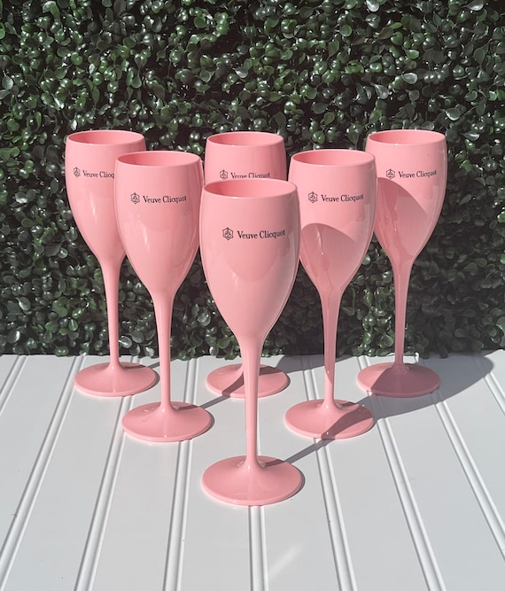 Veuve Clicquot Rose Champagne Glasses Pink Veuve Acrylic 