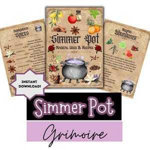 Simmer Pot Zauberrezept Grimoire | Küche Hexe Printable (PDF Download)