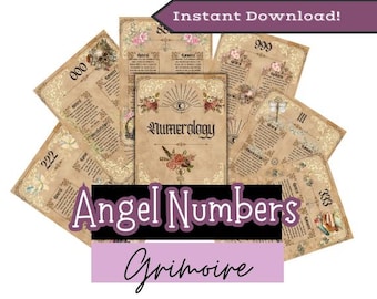 Numérologie/Le livre des ombres/Chiffres des anges/Pages du grimoire/Imprimables/Album magique