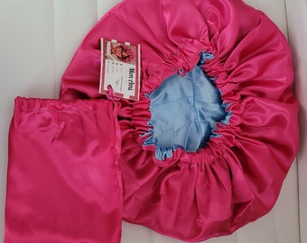 Reversible Satin Bonnet With Free Storage Pouch