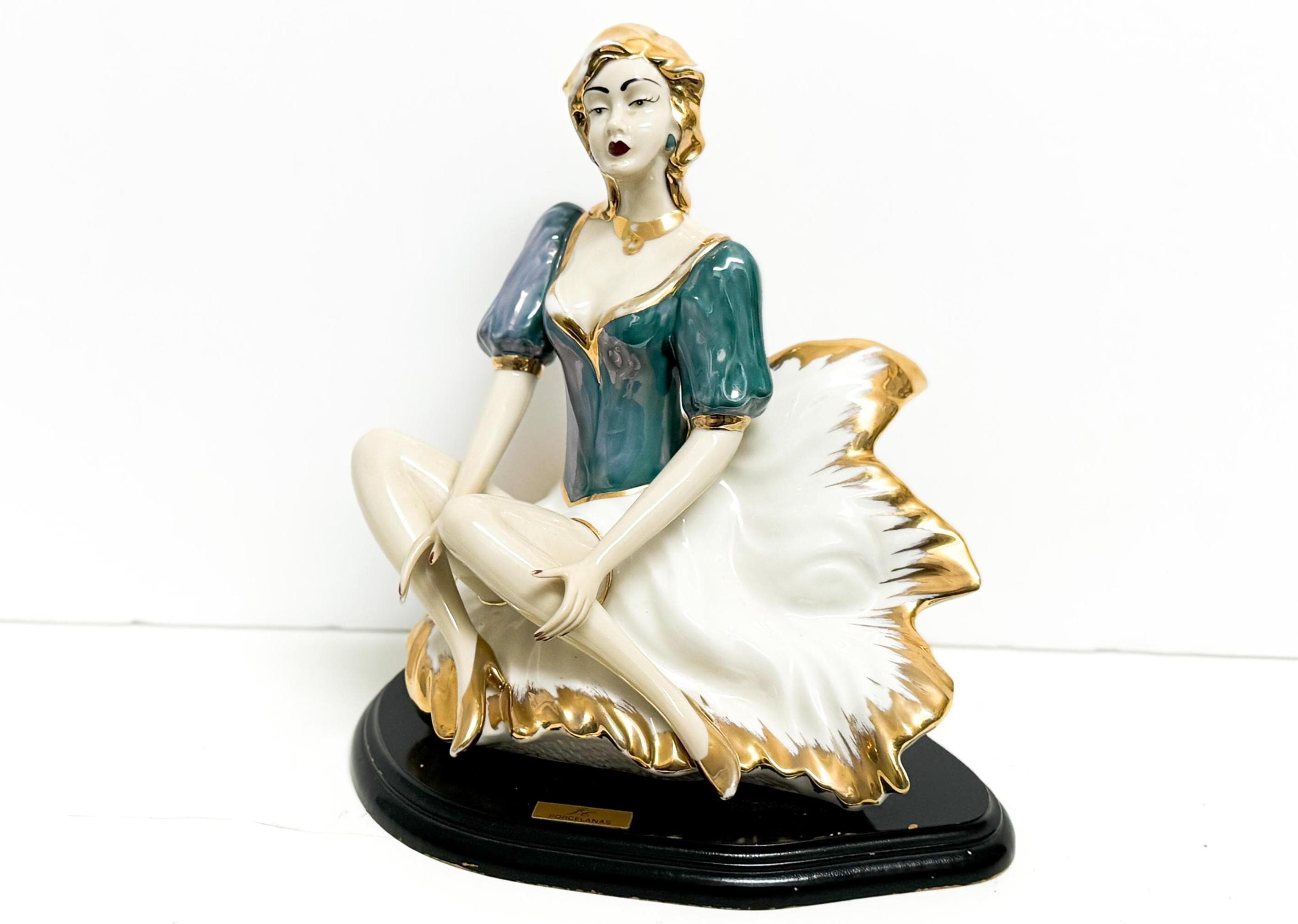 Hollywood Regency Porcelain Sculpture Figurine Marilyn Monroe Studio Art "Porcelanas" Statuette Midcentury Spain
