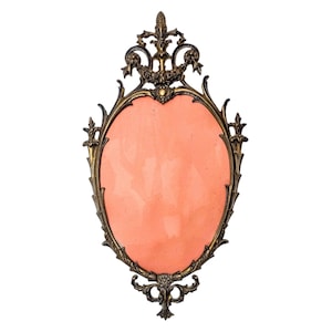 58cm Antique Art Nouveau Ornate Gilt Bronze Floral Decor Wall Mounted Mirror Late 19c France