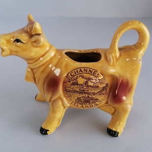 Vintage &quot;Channel Islands Sealink&quot; Porcelain Animal Funny Cow Milk Cream Coffee Service Jug
