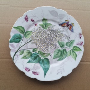 Limoges Lilac Butterfly Porcelain Cabinet Plate Hand Painted France