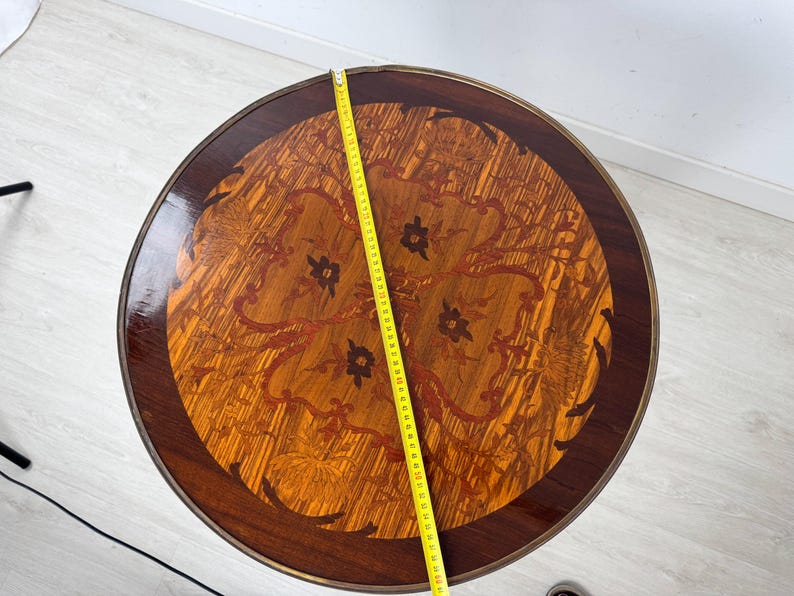 Empirestil Figur Rund Träintarsia Förgylld Brons Ormolu Örnstöd Gueridon Sidobord bild 11