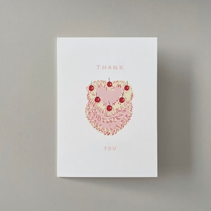 Tarjeta de agradecimiento con forma de pastel vintage / Tarjeta de felicitación / Tarjeta en blanco