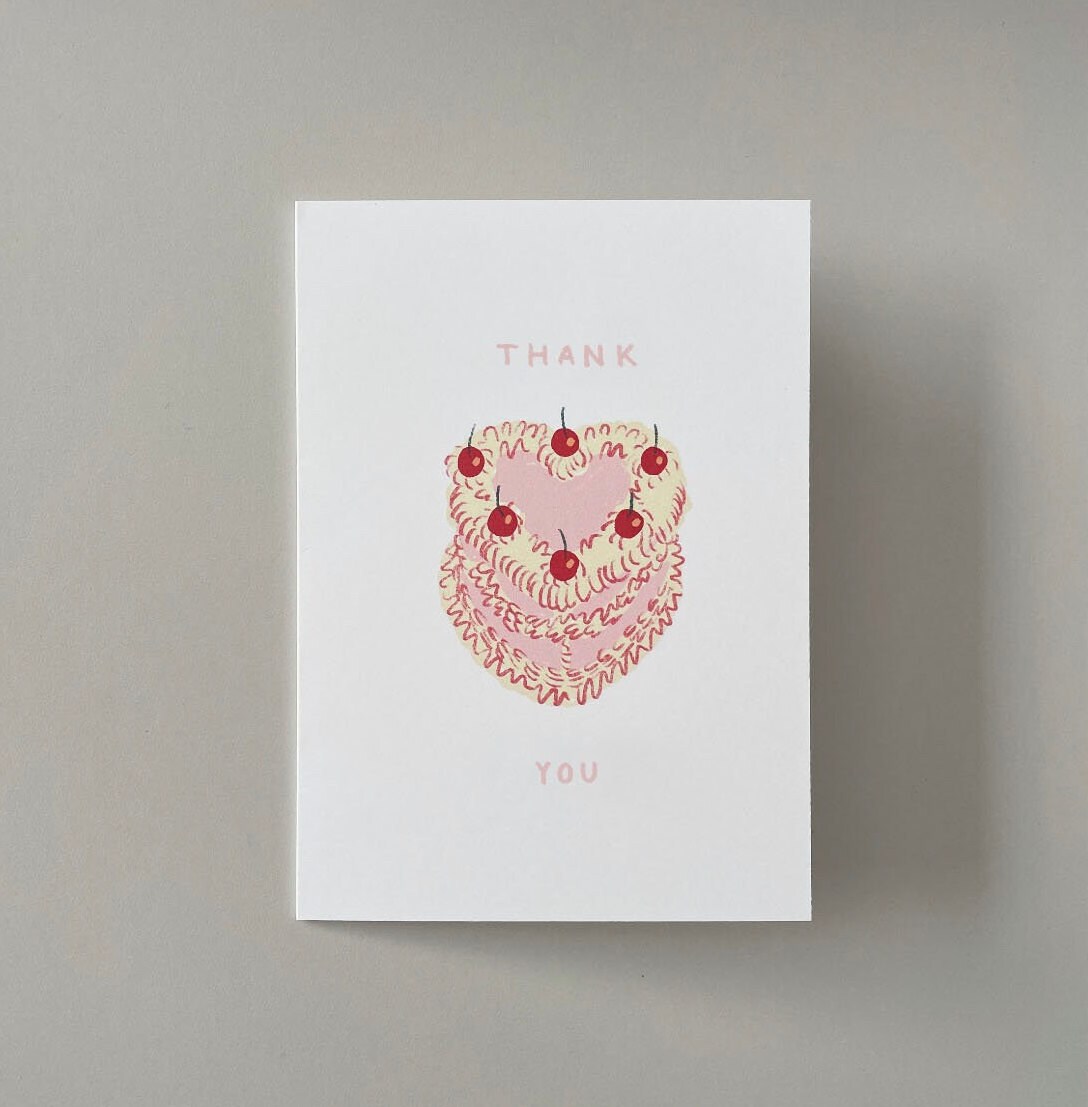 Vintage Cake Thank You Card Greeting Card Blank Card - Etsy
