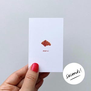 SECONDS* Merci Croissant | Thank You Card | Mini Greeting Card | Mini Gift Card | Blank Card