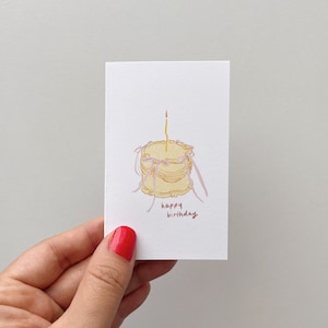 Bolo de fita vintage | Cartão de aniversário | mini cartão comemorativo | Mini vale-presente | Cartão em branco