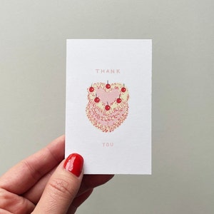 Vintage Kuchen Danke | Danke-Karte | Mini Grußkarte | Mini-Geschenkkarte | Leere Karte