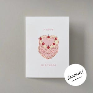 SECONDEN* Vintage cake gelukkige verjaardagskaart | Wenskaart | Blanco kaart