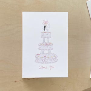 Vintage Hochzeitstorte Blumenpaar | Danke-Karte | Grußkarte | Leere Karte