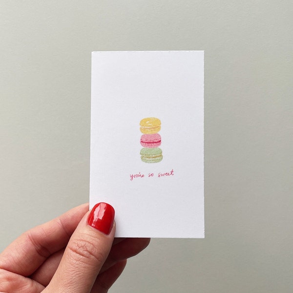 You’re So Sweet Macarons | Mini Greeting Card | Mini Gift Card | Mini Thank You Card | Mini Valentines Card | Blank Card