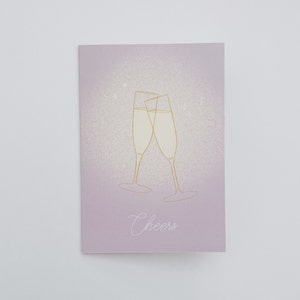 Paillettes de verre à champagne Cheers | Félicitations carte de mariage joyeux anniversaire | de voeux | Carte vierge