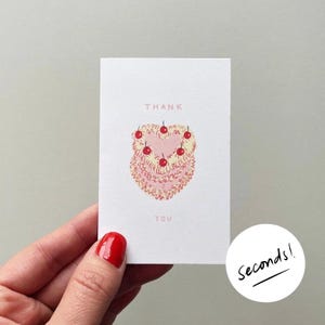 SEGUNDOS* Pastel vintage de agradecimiento / Tarjeta de agradecimiento / Mini tarjeta de felicitación / Mini tarjeta de regalo / Tarjeta en blanco