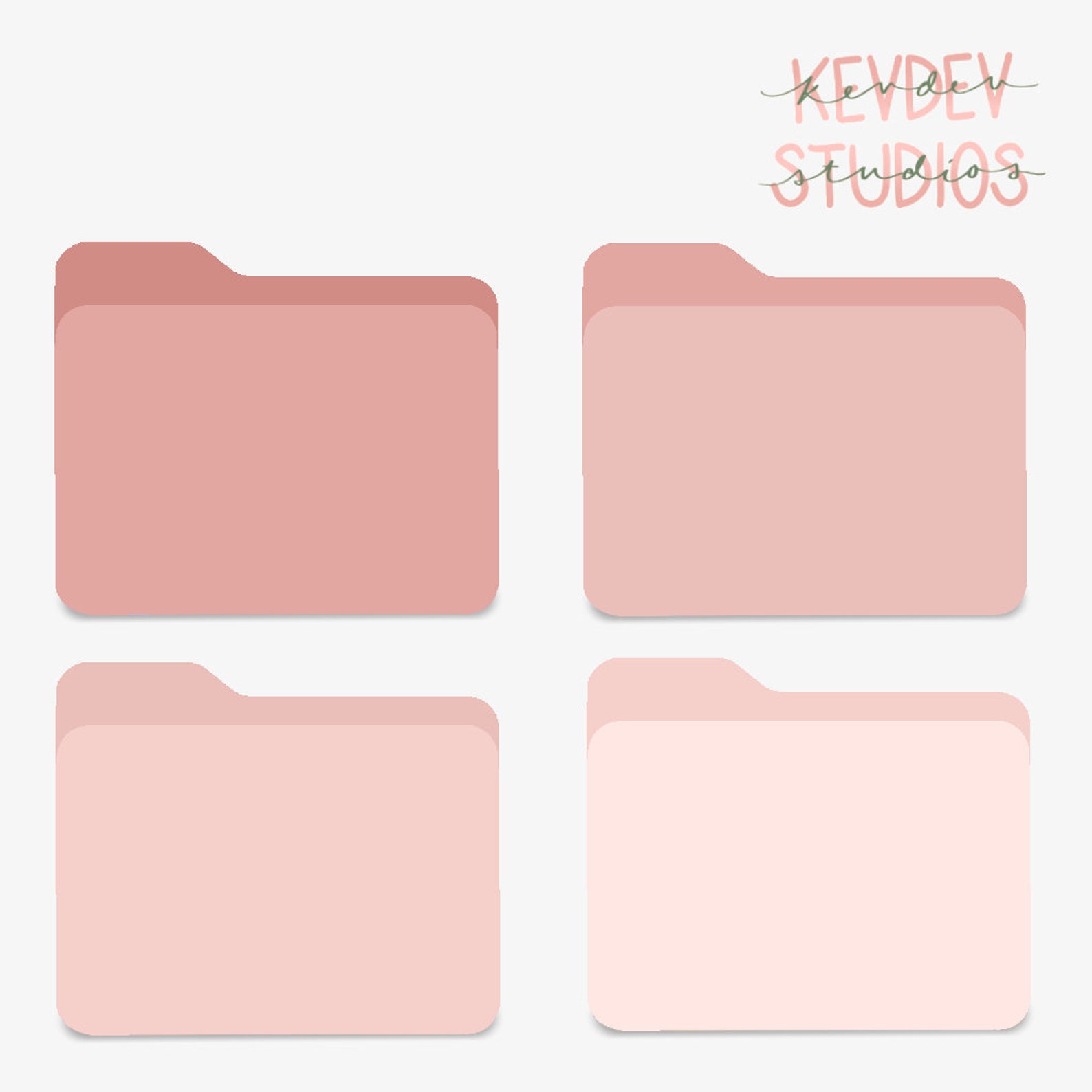 Pink Desktop Folder Icons for Mac and PC Digital Download Etsy