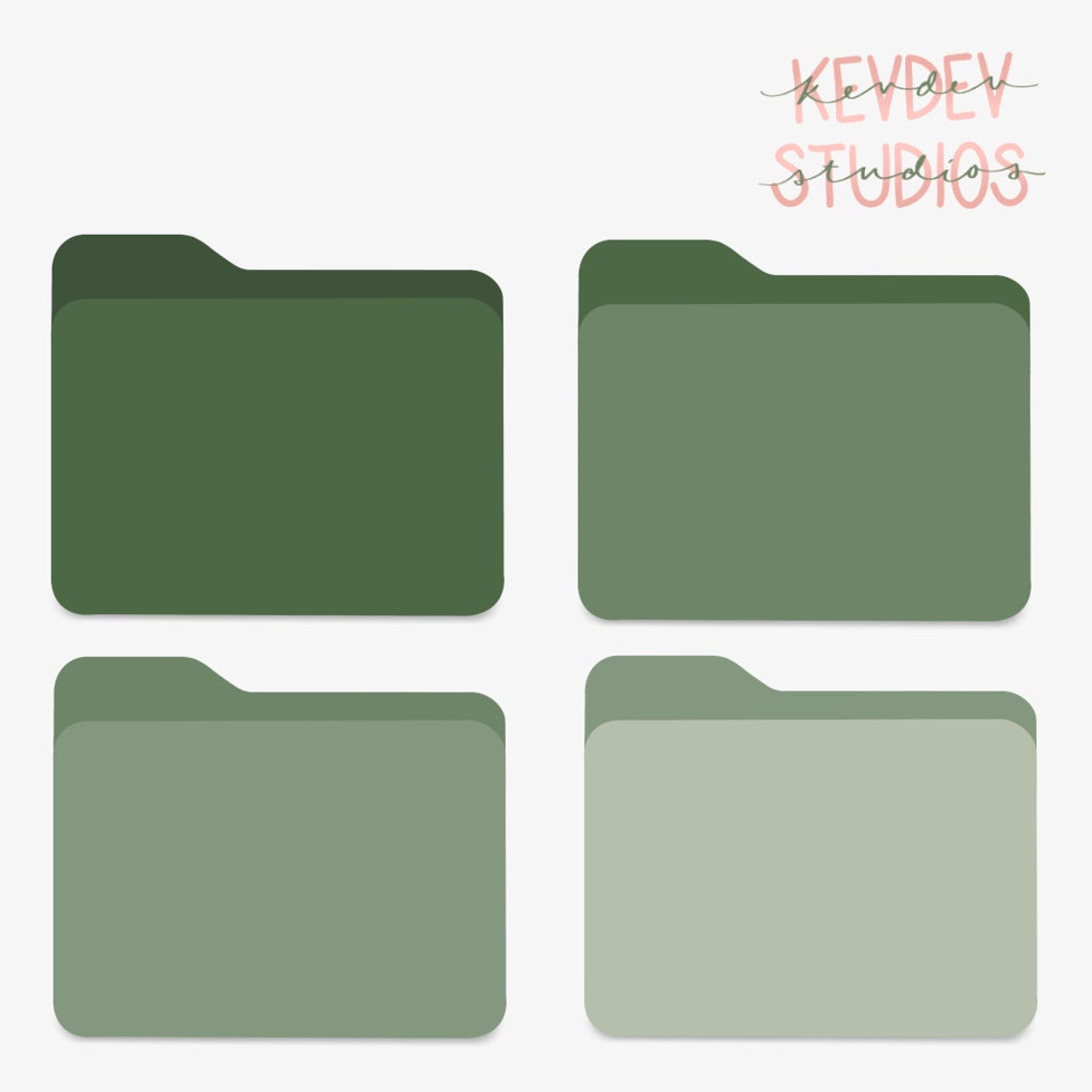 Green Desktop Folder Icons for Mac and PC: Digital Download - Etsy