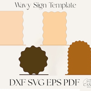 Wave Invite Cut File / Arch Shape Svg / Wavy Cut File / 8X10 Wavy Sign With Stand Svg Retro Groovy Sign / Wavy Edge / Place Cards