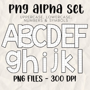 GRID PAPER Hand Drawn Alphabet PNG,Back-to-School Summer Doodle Letters,Teacher Font,First Day of School Clipart,Kindergarten png,teacher