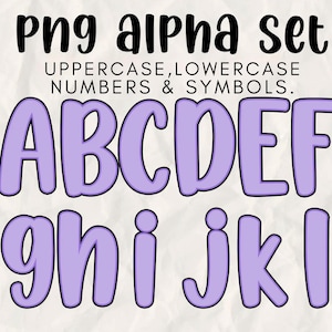 PURPLE Preppy Letters and Numbers PNG Bundle, Bright Doodle Alphabet Clipart, Colorful A-Z a-z 0-9 Sublimation Font, Teacher Craft Design