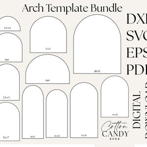 Pacote de modelo de arco SVG Boho Wedding Chiara Arch Sign - Meio arco Decalque de arco duplo - DXF PNG Eps Cricut Silhouette Laser Cut File download