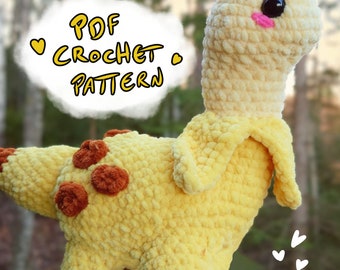 Bananasaur amigurumi crochet pattern (pdf only)