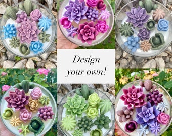 Design Your Own Succulent Terrarium Candle-Succulent Candle-Large Soy Wax Candle Gift-22oz Succulent & Cactus Candle-Gift for Her-Succulents