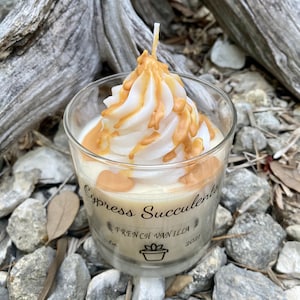 Food Candle-French Vanilla 11oz Candle- Whipped Cream Candle- French Vanilla Frappe & Whipped Cream- Fake Food Soy Wax Candle-Vanilla Frappe