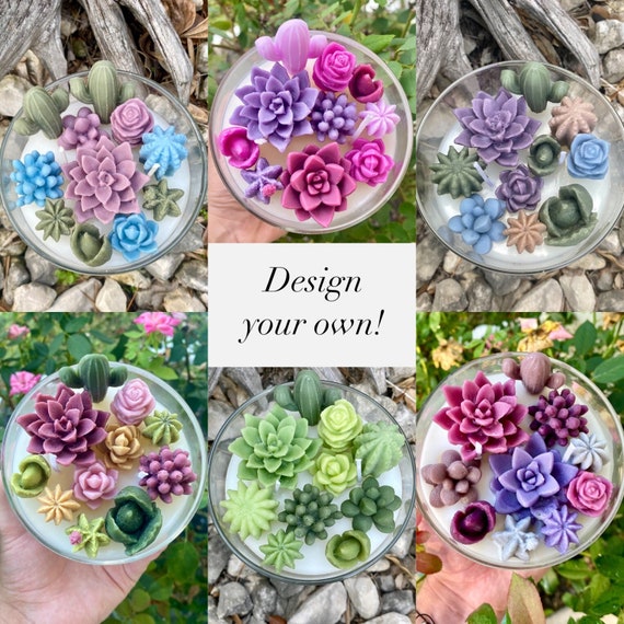 Design Your Own Succulent Terrarium Candle-Succulent Candle-Large Soy Wax Candle Gift-22oz Succulent & Cactus Candle-Gift for Her-Succulents