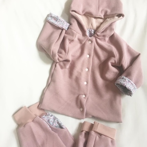 Reversible jacket Spring jacket Autumn jacket Transitional jacket Sweat jacket Baby jacket Children&#39;s jacket Bloomers Flowers Size 92/98
