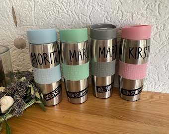 Taza térmica personalizada para bebidas frías y calientes Taza de café para llevar fabricada en acero inoxidable con un divertido dicho de regalo de despedida