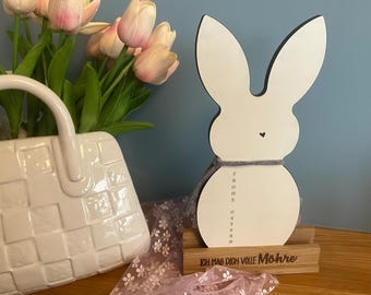 Expositor de conejito de Pascua personalizado, regalo decorativo, sorpresa para la canasta de Pascua, regalo de dinero