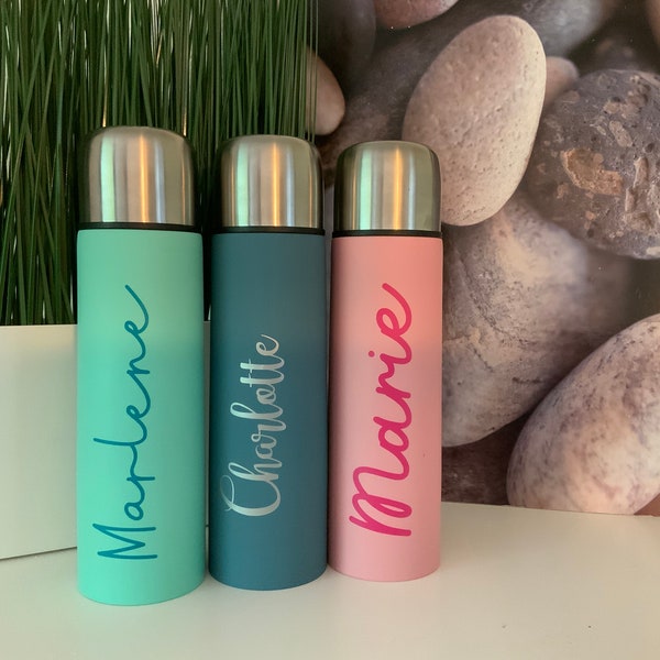 Personalisierte Thermosflasche und personalisierte Thermos-Kanne mit Becher Edelstahl Kanne Isolierkanne