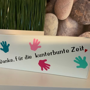 Abschiedsgeschenk Kindergarten Kiga Kita Tagesmutter Mittagsbetreuung Schule Grundschule personalisiert Hände