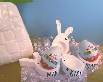 Hueveras personalizadas, decoración de mesa, souvenir, regalo de Pascua, huevo sorpresa