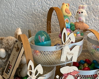 Colgante personalizado Colgante de Pascua decoración de Pascua letras con orejas de conejo y con nombre